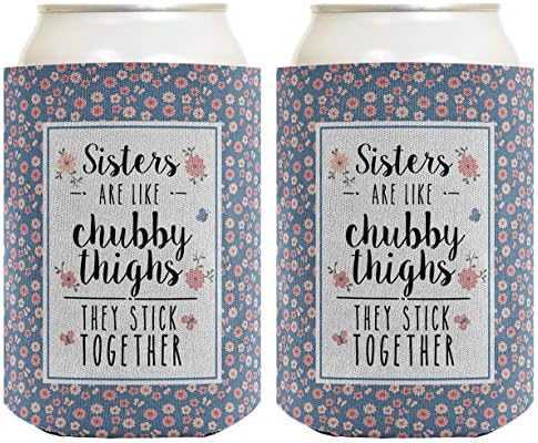 Presentes irmãs engraçados para irmãs Stick juntos irmão 2 pacote pode coolie bebida refrigeradores coolies floral