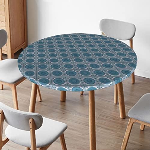 Toca de mesa redonda de mandala azul zucrcffy, festa de jantar de cozinha interna ou festa de mesa resistente à prova