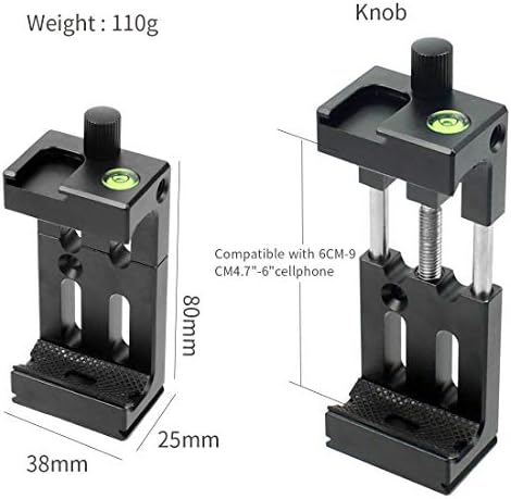 Feichao Phone Clip Tripod Mount Head Supleta para 60-90 mm de telefone Tripé Lanterna FOTOGRAFIA DA CAMANHA COMPANTILAÇÃO COMPATÍVEL COM XJ-8 II