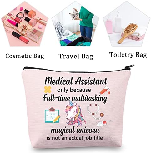 MBMSO Medical Assistant Makeup Bag MA Presente para Enfermeira Assistente Médico Graduação Presente Cosmético Bolsa de