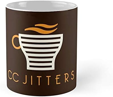CC Jitters Coffee Caneca 11oz e 15 onças de chá de chá de cerâmica