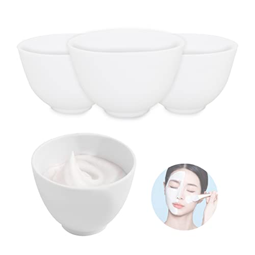 Fercaish 4pcs máscara de face de diy tigela, microondas de silicone lama facial tigela de beleza cosmética para salão