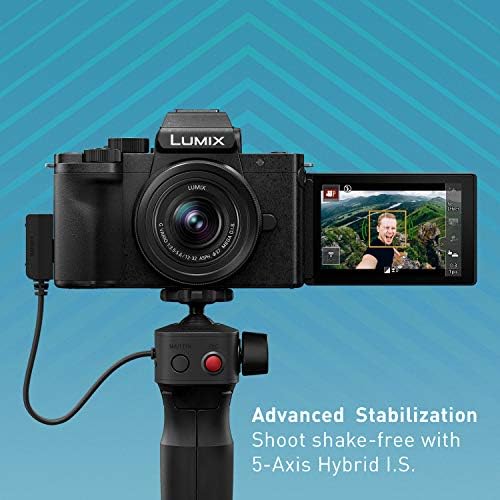 Câmera sem espelho Lumix G100 4K da Panasonic Lumix, câmera leve para foto e vídeo, microfone embutido, micro quatro terços com lente de 12-32 mm, híbrido de 5 eixos, 4k 24p 30p Vídeo, DC-G100VK