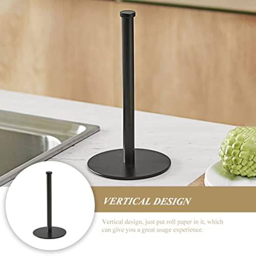 Operitacx Black Kitchen Roll Setor grátis de papel toalha, suporte premium de toalha de cozinha em aço inoxidável para organizador de rolos de cozinha, dispensador clássico de rolo de cozinha de moda