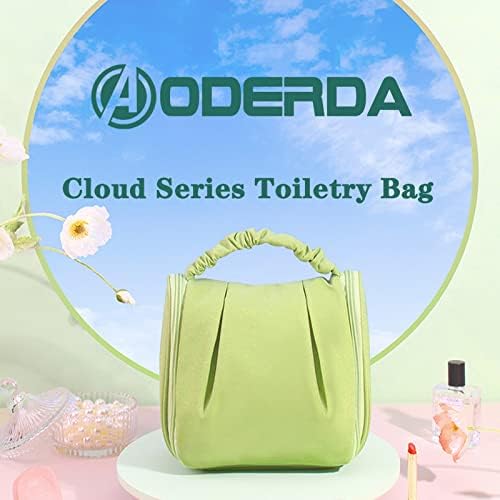 Bolsa de higiene pessoal Aoderda para mulheres com gancho suspenso, bolsa cosmética resistente à água, bolsa de maquiagem de