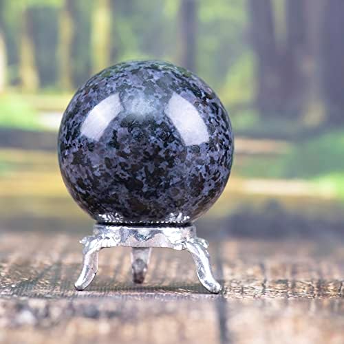 Crocon 45mm Indigo Gabro Stone Sphere Ball com suporte de metal com mais de 1400 quilates de cura para cura para cura