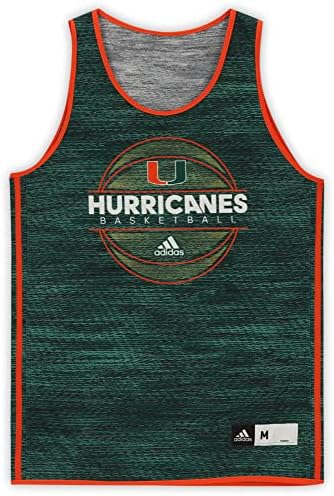 Memorabilia Sports Miami Hurricanes emitiu a camisa reversível 10 Green Green do programa de basquete - Tamanho M - Programas