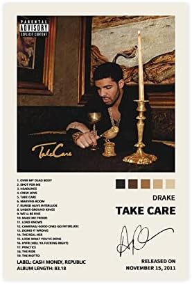 Tobiang Drake Poster Take Care Music Album Cover assinado Limited Poster Canvas Pôster Decoração de quarto da sala de escritório