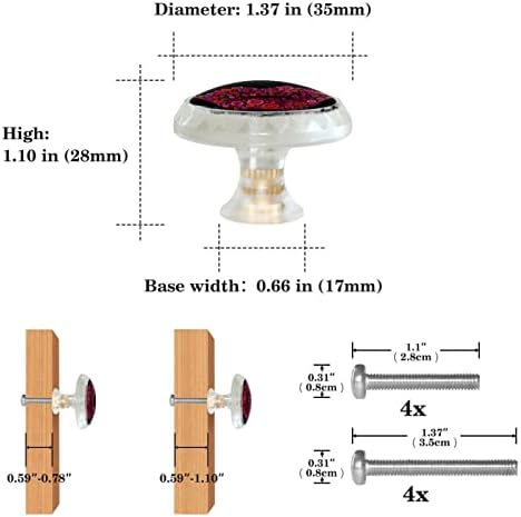 Tbouobt 4 pacote - botões de hardware do armário, botões para armários e gavetas, alças de cômoda de fazenda, lábio de