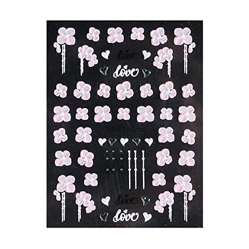 Jmeowio 3D Flor Flor Spring Nail Art Sticks Decalques Auto-adesivo Pegatinas uñas 5d Summer Floral UNIL UNIDE