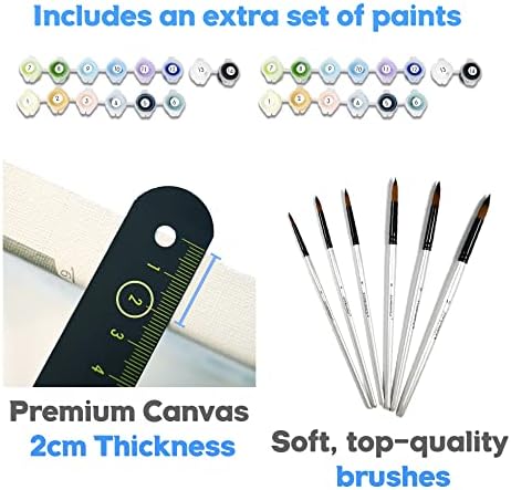 Tinta diy de limão por números para adultos para iniciantes - criativo de 12 x16 grande canva emoldurada tinta adulta por kit numérico com pincéis reutilizáveis, tintas acrílicas - conjunto de arte para alívio do estresse, foco mental