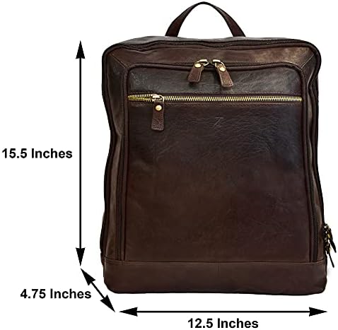 Zinda couros genuínos grandes backpack unissex top top zip bolsos múltiplos bolsos com sacola de overnighter de 13 ”