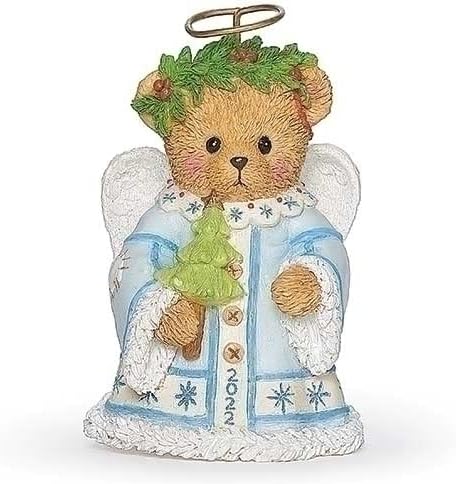 Christmas por Roman Inc., coleção de teddies queridos, 3,5 H 2022 Angel Bell Ornament, árvore de Natal, decoração de casa de