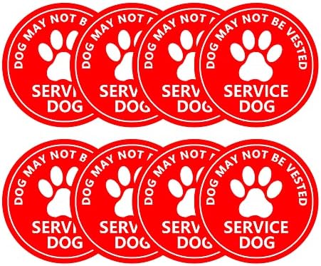 Besttile Service Dog Lives aqui Signo, cão de forma redonda de 4 polegadas pode não ser adtendes, 8 pcs por pacote