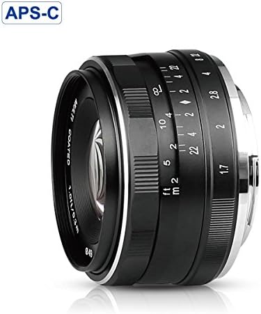 Meike 35mm F1.7 Manual de abertura de grande foco Prime lente fixa APS-C Compatível com câmeras de montagem eletrônica Sony E-Minfless Nex 3 3n NEX 5R NEX 6 7 A6600 A6400 A5000 A5100 A6000 A6100 A6300 A6500 A3000