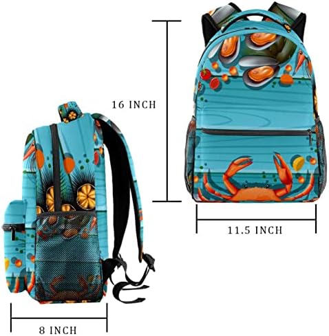 Mochilas bolsas de ombro para estudantes Backpacks da faculdade Mochilas Casual Daypack For Mulheres Men, frutos do mar na Blue