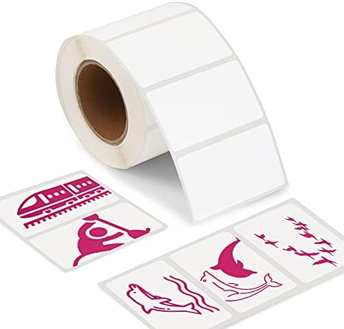Offnova de 2,25 ”x 1,25” térmico rótulos diretos, rolo de 500 lençóis etiquetas de adesivos personalizados, imprime letras e padrões de rosa vermelha