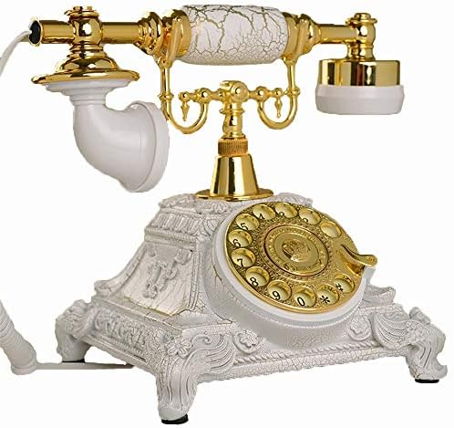 Telefone antiquado retrô Telefone europeu Antigo Dial rotativo Telefones Retro Folhida Telefone da mesa, telefone com fio para casa e decoração de decoração