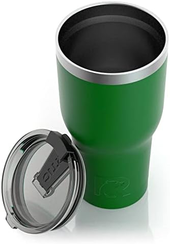 RTIC 30 oz de caneca de café aço inoxidável com aço inoxidável com tampa, prova de derramamento, bebida quente e copo térmico portátil e frio para carro, acampamento, muito Berry