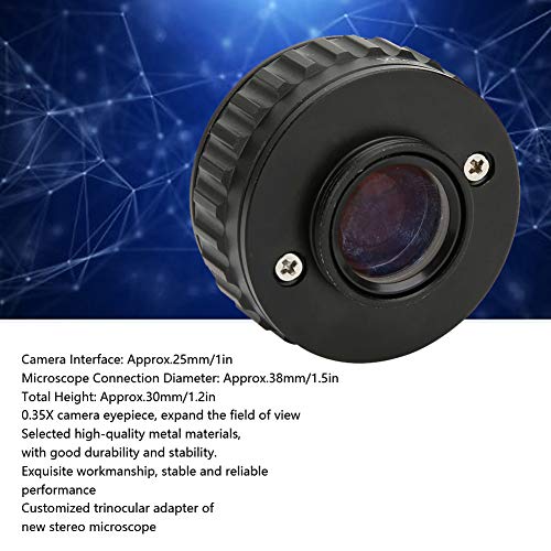 Adaptador de lente de montagem, boa durabilidade do adaptador de trabalho de trabalho requintado requintamento, desempenho estável e confiável para microscópio estéreo trinocular