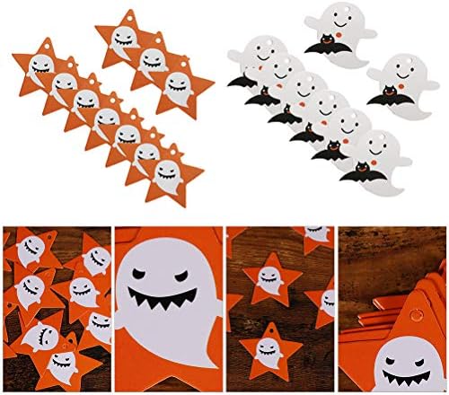 ABOOFAN 100pcs Halloween Pumpkin Ghost Tags penduradas Tags de presente Tags de papel Tags penduradas Decoração de Halloweem