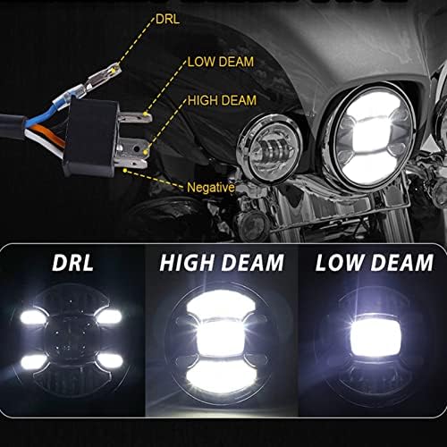 SMANNI MOTOR 7 polegadas Farol LED +Luzes de nevoeiro de 4,5 polegadas +7 Anel de montagem de suporte para Harleys Turrendo Electra