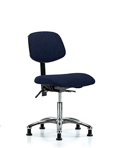 LABTECH ASSENTO LT41334 Cadeira de altura da mesa de tecido Base cromada, inclinação, planídeos, azul