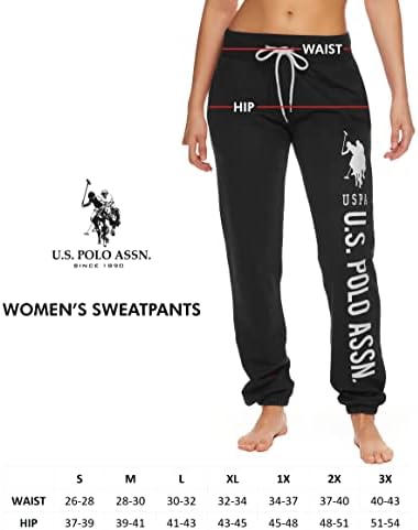 U.S. Polo Assn. Pistas de moletom para mulheres essenciais - Sweats de Terry French Terry French
