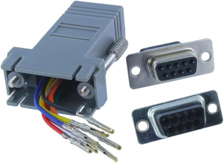 Csyanxing 5* db9 9 pinos rs232 port serial fêmea para rj45 adaptador de rede feminina 8p8c