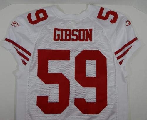 2010 SAN FRANCISCO 49ers Thaddeus Gibson 59 Jogo emitiu White Jersey DP06188 - Jogo da NFL não assinado