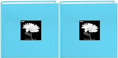 Álbum de fotos de capa de estrutura de tecido 200 bolsos de retenção 4x6 Fotos, azul turquesa