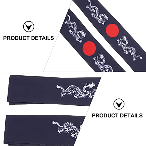 Uonlytech Mens Bandas de cabeça 2pcs Bushido japonês Bushido, Bushido Hachimaki Dragon Sushi Chef Bandana Bandana