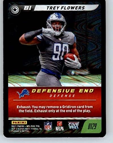 2021 Panini Five Swirl-O-Rama U129 Trey Flowers Detroit Lions NFL Futebol Trading Card