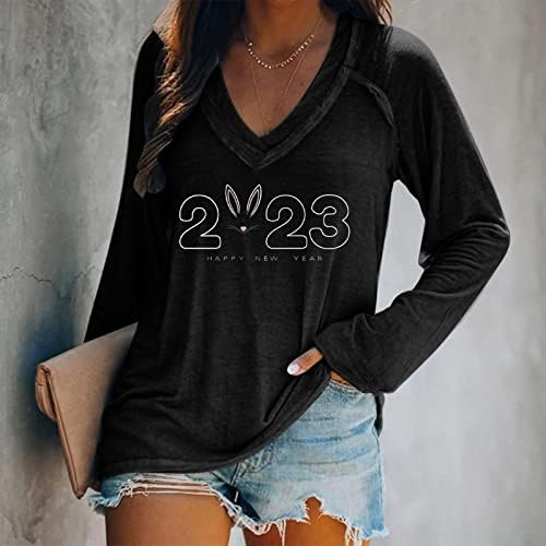 Camiseta preta para meninas outono verão 2023 Roupas moda moda de manga longa Crewneck Brunch gráfico Top 3i 3i l