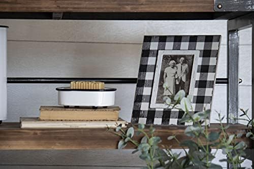 Foreside Home & Garden White Buffalo xadrez de 4x6 polegadas de madeira Decorativa de madeira moldura