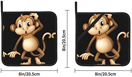 Suportes fofos de maconha para macaco 2 para os suportes de panela resistentes ao calor da cozinha conjuntos de forno