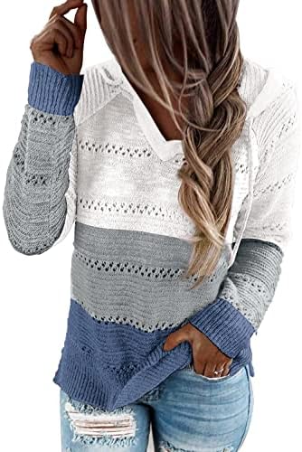 Suéter de pulôver de bloco de cores feminina SIPAYA