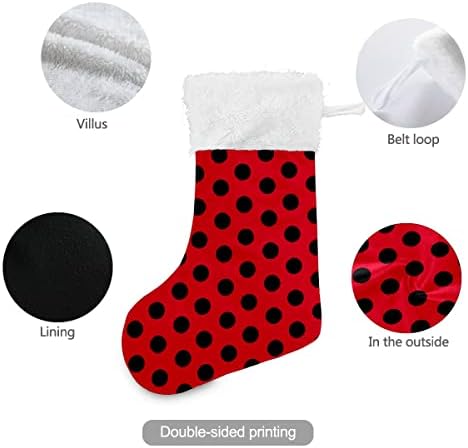 Meias de Natal Modern Black Black Polka Dot Red Branco Branco Mercerito Mercerizado Holida de Velvet Holiday Personalizada