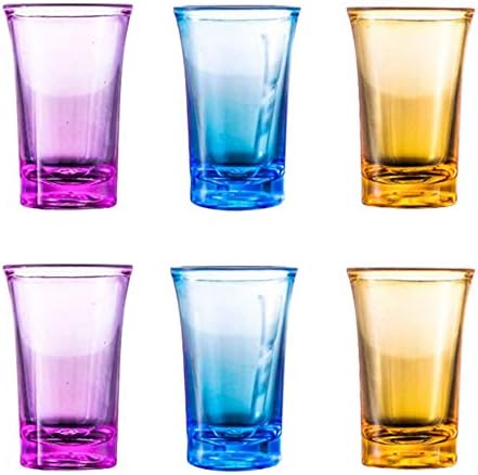 LAVOECO 6 Pacote de copos de tiro de plástico de acrílico colorido Perfeito para tiro DSPenser, bares, festas, All Liquor,