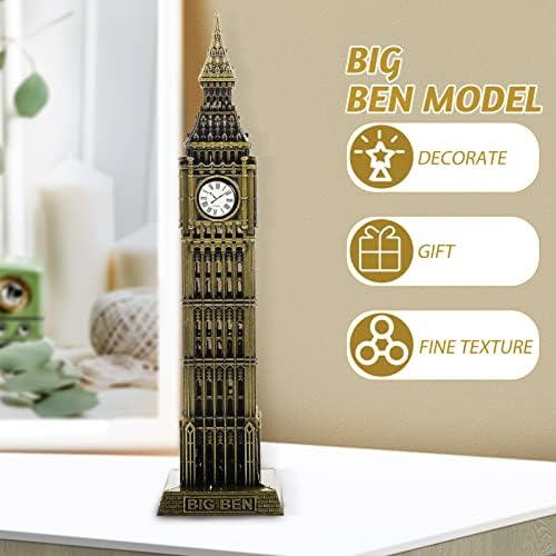 IMIKEYA BIG BEN BENETUTE ： Modelo decorativo Big Ben Building Modelo de mesa de mesa de mesa Presente Modelo de arquitetura de decoração para crianças e adultos
