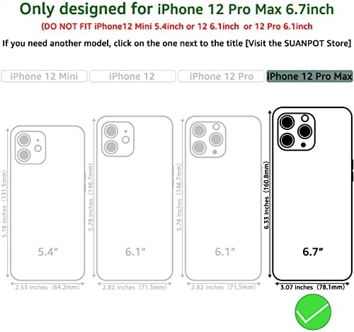 Suanpot 【Bloqueio de RFID para iPhone 12 Pro Max 5G Caixa de carteira de 6,7 com titular de cartão de crédito, Livro