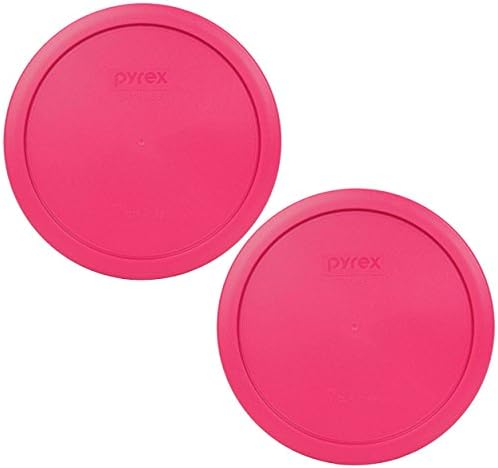 Pyrex 7402 -PC 7 xícara de fúcsia rosa redonda de armazenamento de plástico, fabricado nos EUA - 2 pacote