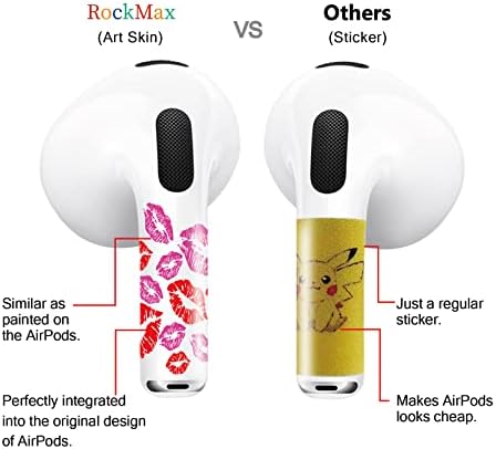 RockMax luminous AirPods Skins 3ª geração, AirPods Cool 3 Brilho de adesivo no escuro e sofisticado AirPods Skin encerra a personalização com ferramenta de instalação fácil