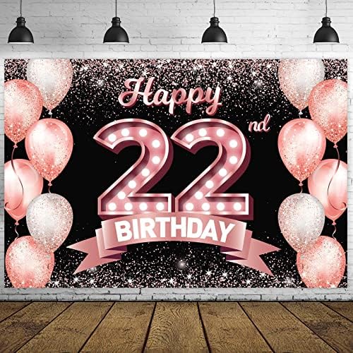 Feliz aniversário de 21º aniversário Banner de ouro rosa aplausos a 21 anos de idade decoração de decoração de tema de confetes de 21 anos de idade de 21 anos de aniversário bday suprimentos de fundo favores de presente