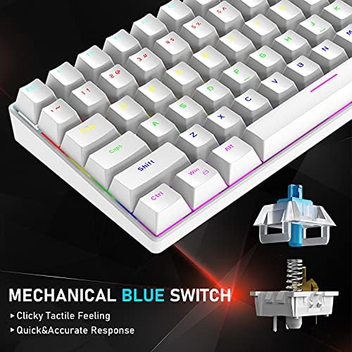 Teclado de jogos mecânicos e combinação de mouse com 20 arco-íris 84 Principal anti-Ghosting Ergonomic impermeável tipo C Camundongos