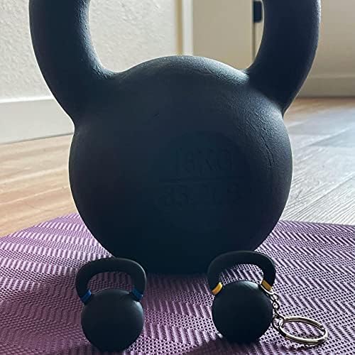 NA1 Kettlebell Keychain 2PC Conjunto, preto/amarelo/azul