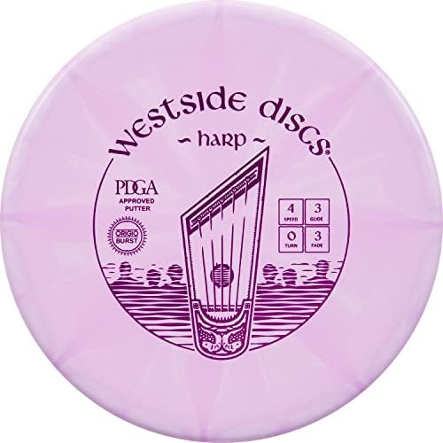 Westside Discs Origio Burst Harp Disc Golf Putter | Putt de golfe e abordagem de Frisbee Overstable | 170G Plus | As