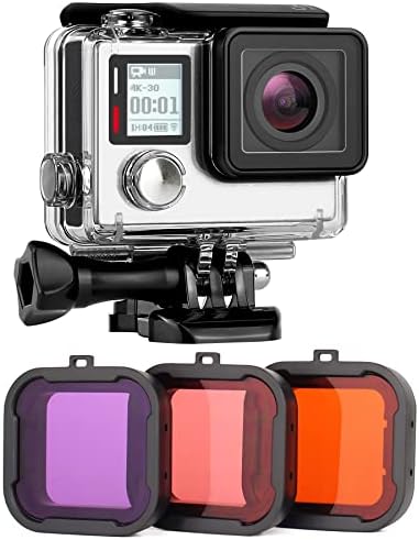 Cague à prova d'água de Yallsame com filtro de mergulho para a GoPro Hero 4 Hero 3 Hero 3+ Filtro Protetive Habitação Proteção Mergulhar