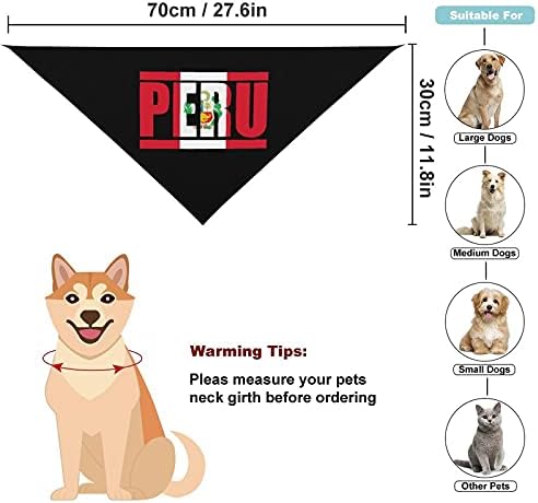 Bandeira do Peru Triangle Pet Bandana Dog Sconse Lengthief para grandes cães pequenos de cachorros de cachorro gato