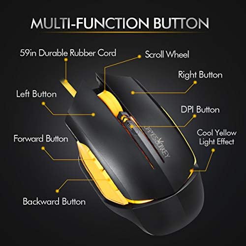 Easysmx Gaming Mouse Wired, luz de fundo colorida, 4 dpi ajustável e confortável Grip Grip Ergonomic Optical PC Computer Gaming Rys,